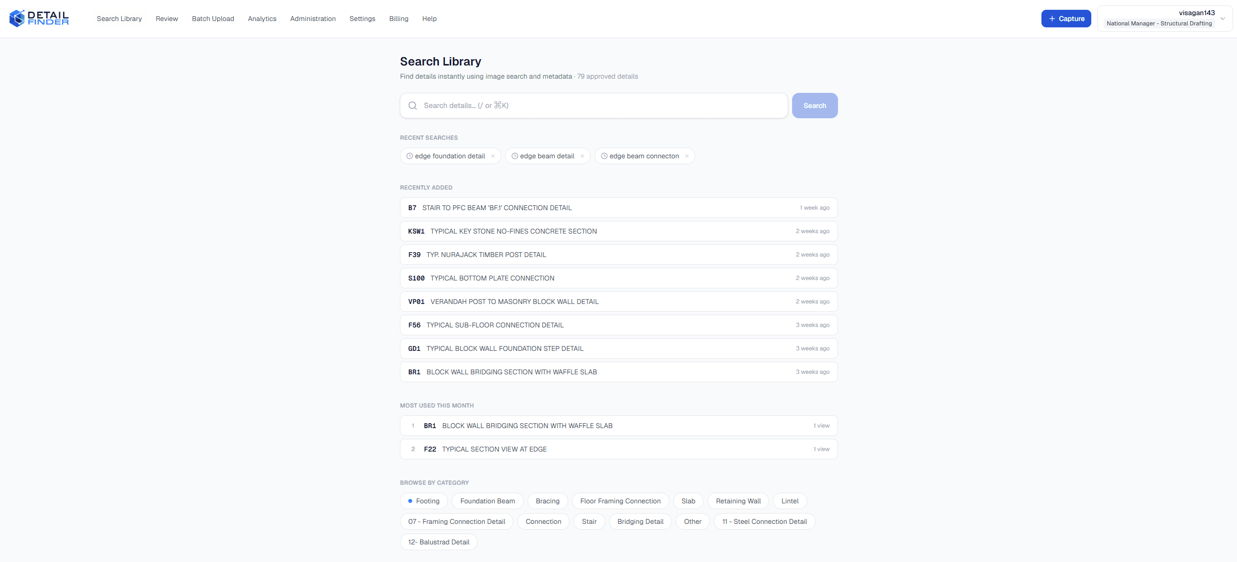 Detail Finder Search Library visual search results